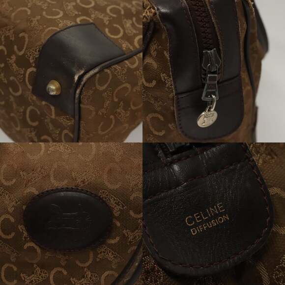 CELINE C Sulky Hand Bag Canvas Brown Gold - Picture 11 of 13